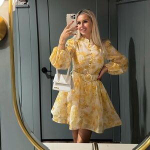 Yellow Floral Mini Dress